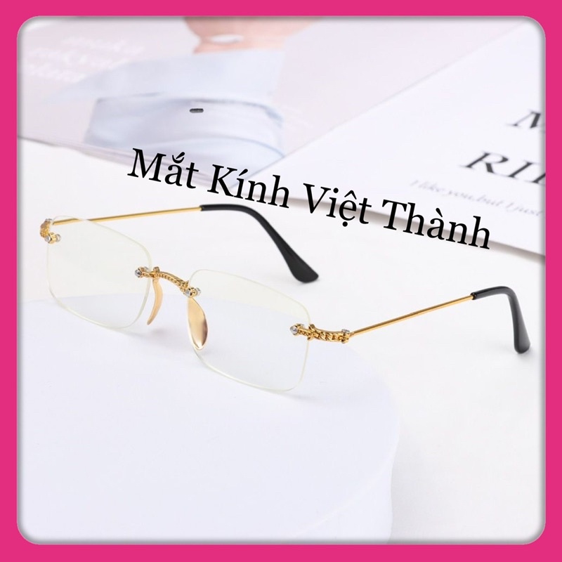 HCM mắt kính lão 2 tròng không viền vàng kính viễn thị hai tròng nhìn xa gần 2 trong 1   L16