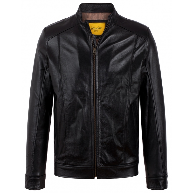 Áo da nam Ftt Leather Racer Jacket gân dọc 100% da bò cao cấp mã AD203B