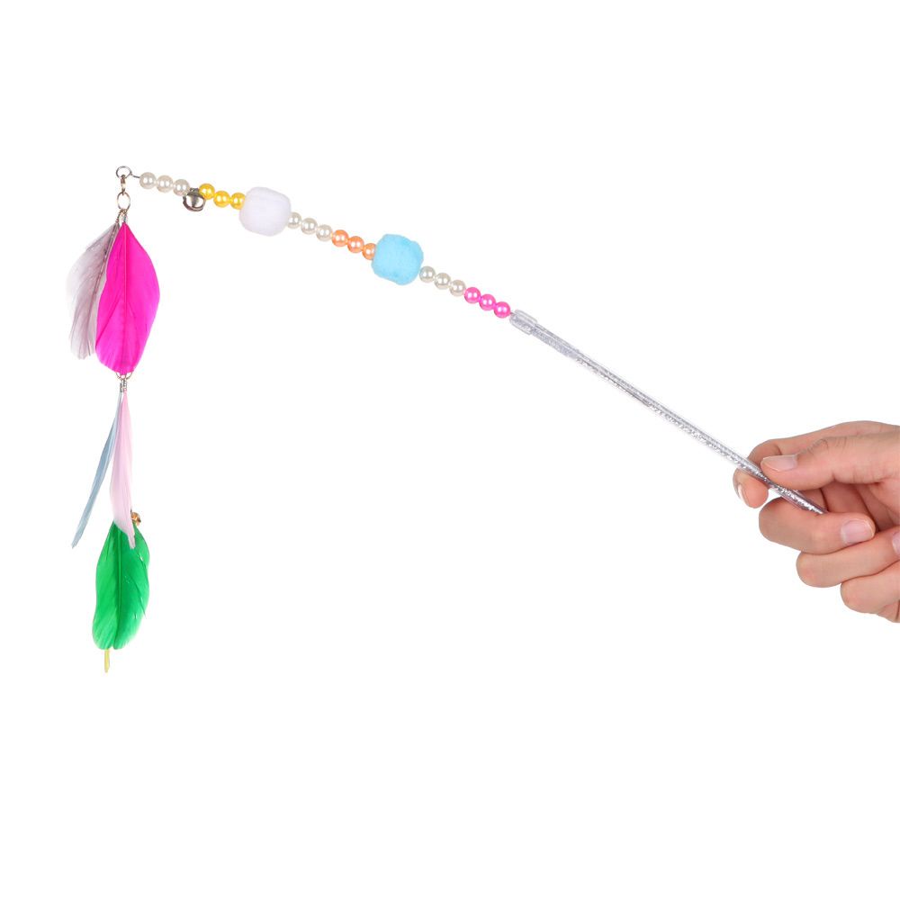 Gậy đồ chơi lông vũ tua rua trêu chọc mèo cưng