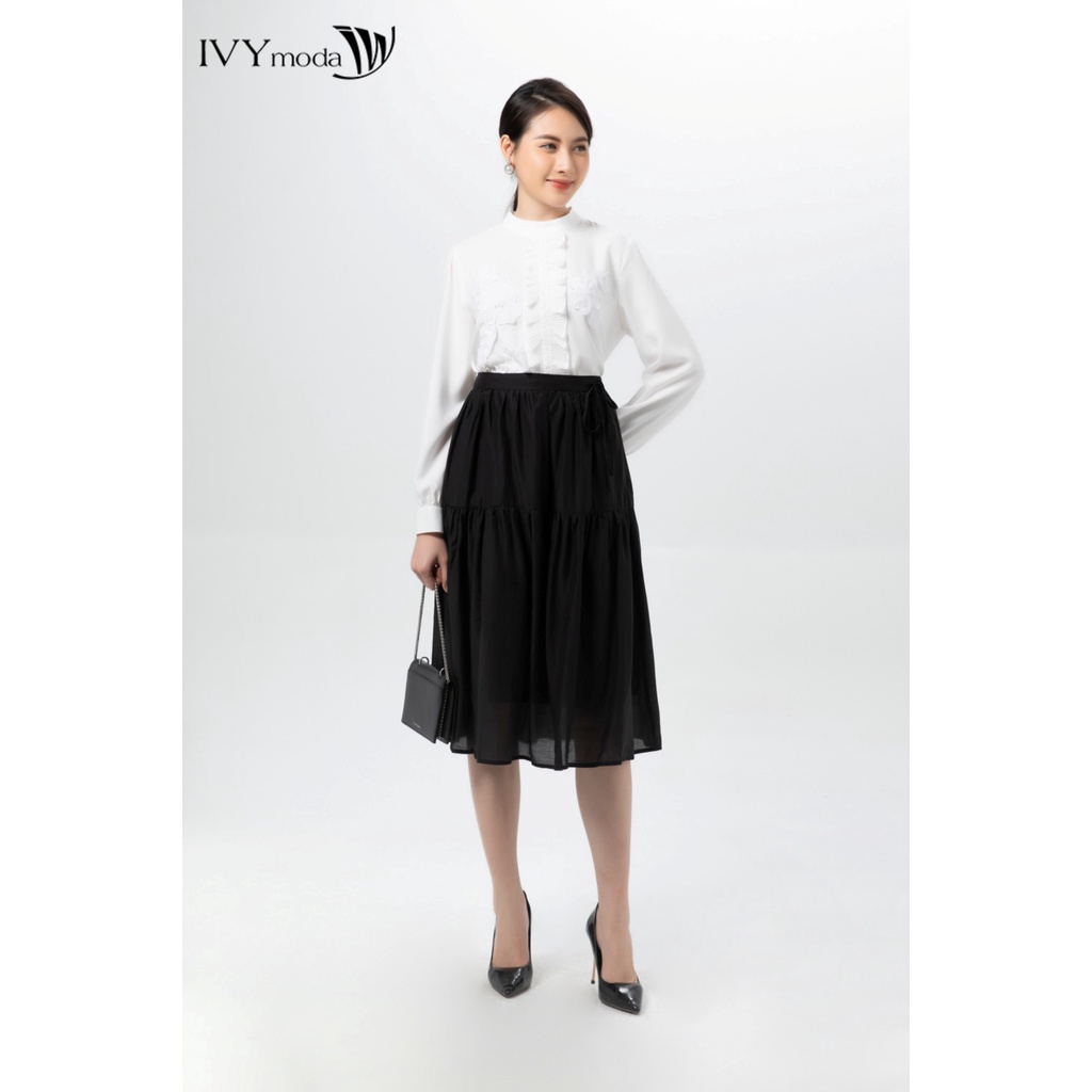 Áo phối hoa đắp nổi nữ IVY moda MS 17M6997