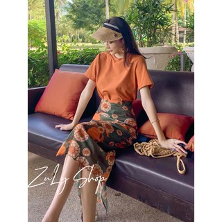 Set đồ nữ - Áo phông chân váy hoa vintage siêu đẹp ZuLyShop