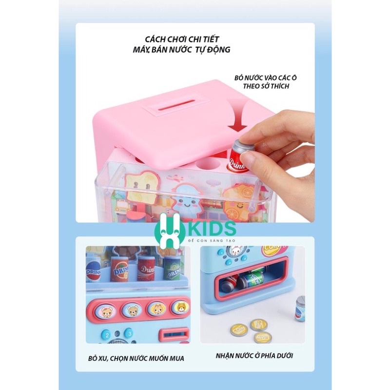 Đồ chơi máy bán nước tự động thông minh kiêm két sắt mini cho bé