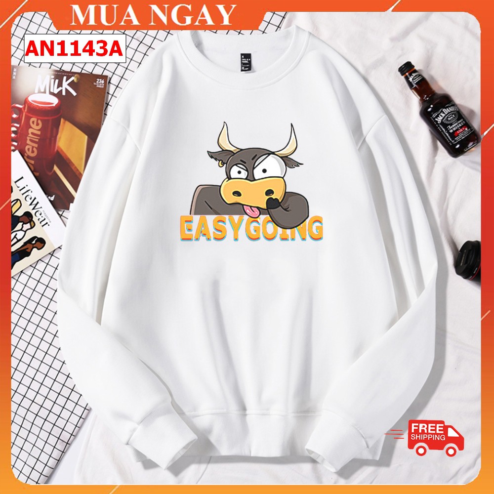 Áo sweater unisex form rộng dài tay không mũ OHANA | BigBuy360 - bigbuy360.vn