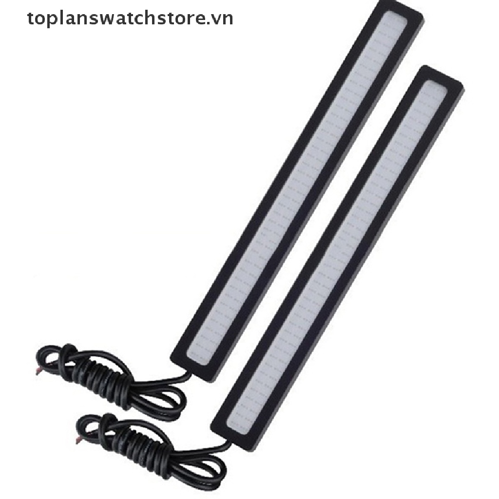 Đèn LED COB DRL DC 12V 17CM Siêu Sáng Chống Thấm Nước Màu Xanh Dương Cho Xe Hơi Vn
