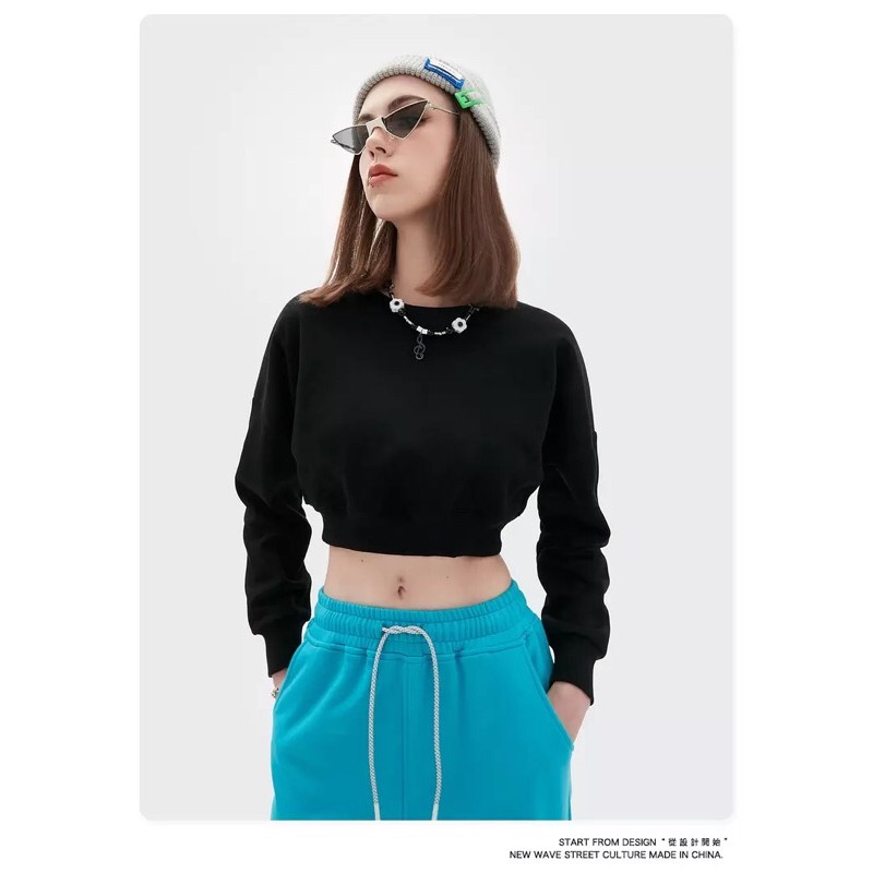 (INFLATION)  Áo Crop top Hoodie