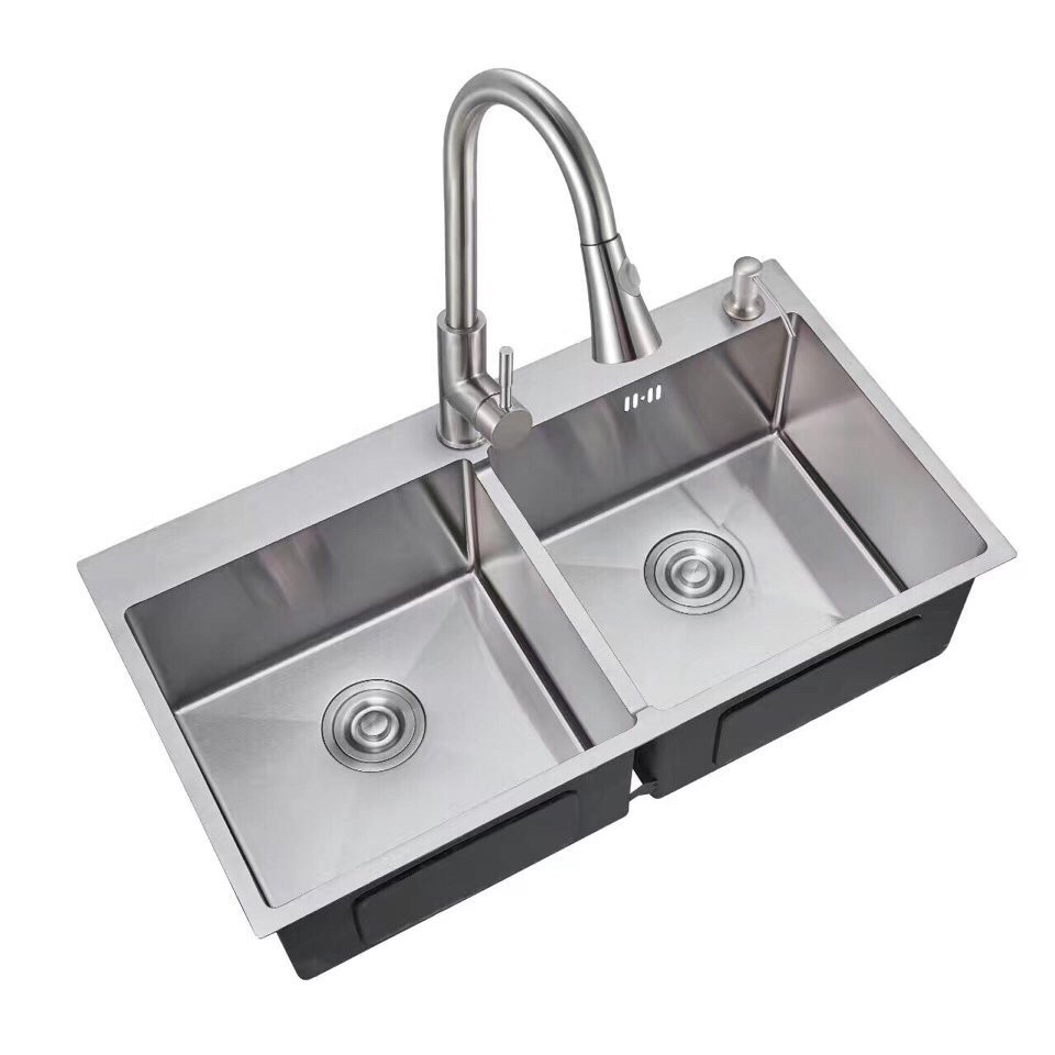 Combo Chậu Rửa Chén Bát INOX SUS 304  8245 và Xả Chậu