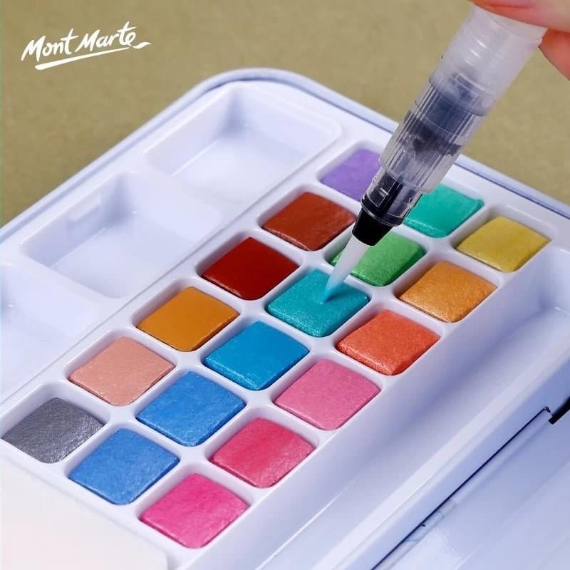 Màu nhũ cao cấp Mont Marte Metallic Watercolour Set Premium