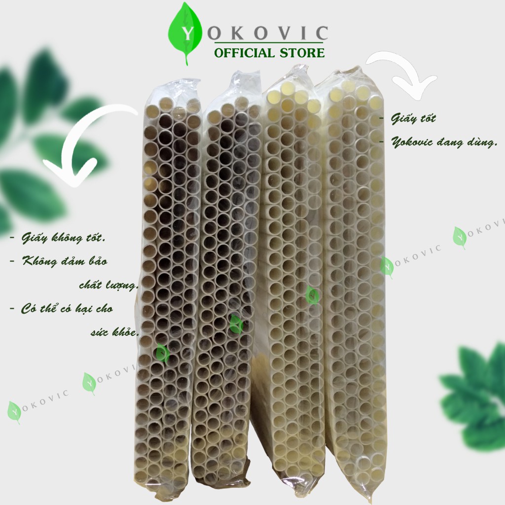 Ống hút giấy phi 6 (100 ống) Yokovic màu Nâu (Kraft) - Ống hút giấy YKV002 bảo vệ môi trường. | BigBuy360 - bigbuy360.vn