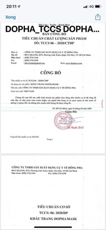 KHẨU TRANG DOPHAMASK 4 Lớp