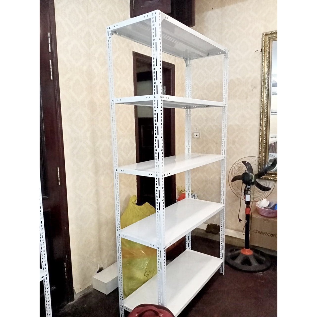 Kệ sắt v lỗ 2, 3,4,5 tầng dài 80 rộng 30cm cao 0,6m -0,8m, 1m-1,2m-1,5m lắp ghép đa năng, để hàng trong kho - Kệ Việt