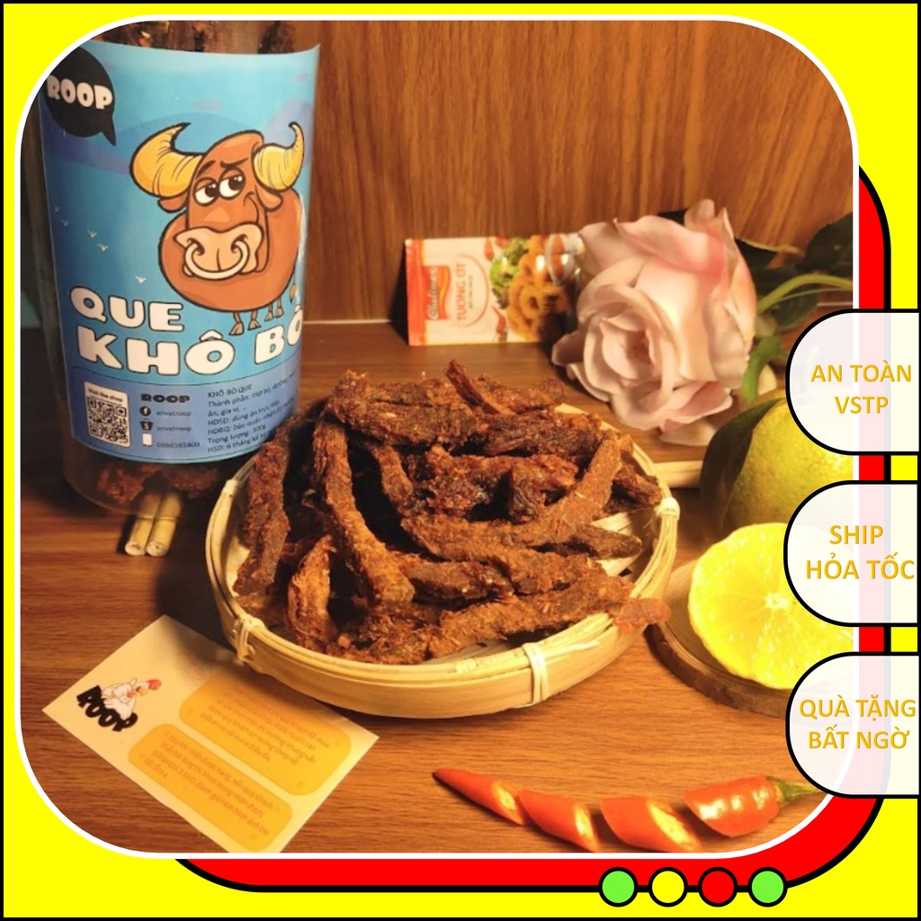 Khô bò que 300g đồ ăn vặt Hà Nội Roop vừa ngon vừa rẻ