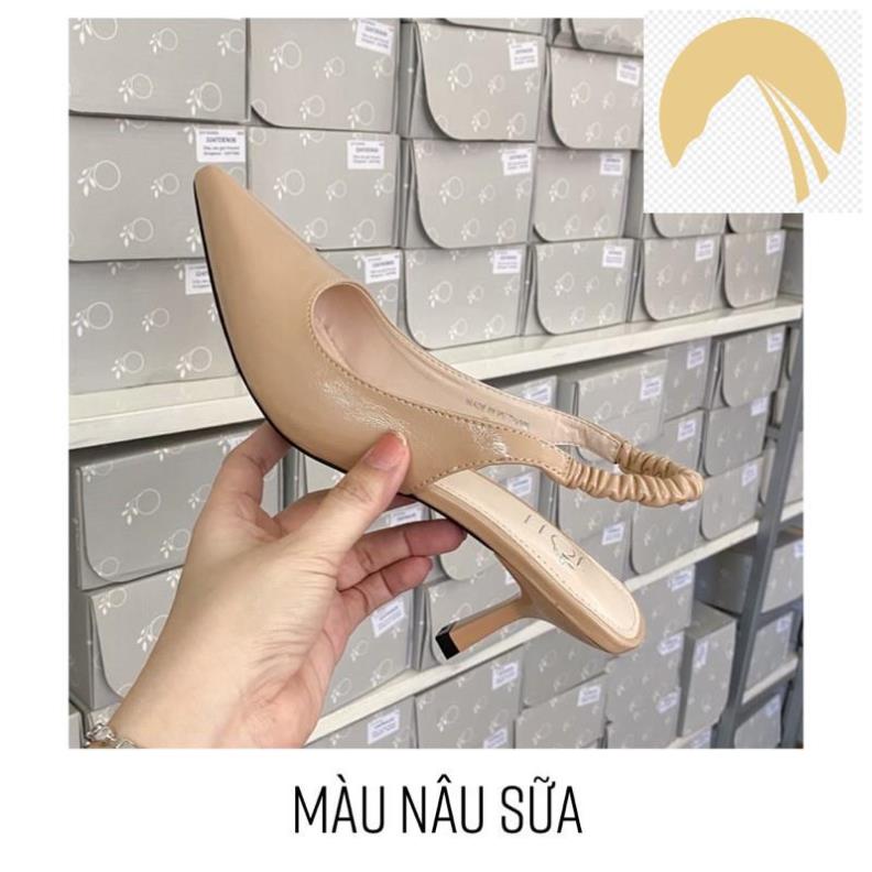 Giày Cao Gót Nữ JOTI Victor 3258VN5 - Mũi Nhọn Hở Gót Đế Nhọn Cao 7cm Da Bóng - Mang Công Sở Dự Tiệc