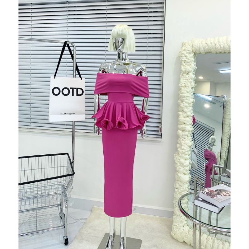 sét trễ vai Đầm trễ vai THIẾT KẾ ôm sát( anh thật) | BigBuy360 - bigbuy360.vn