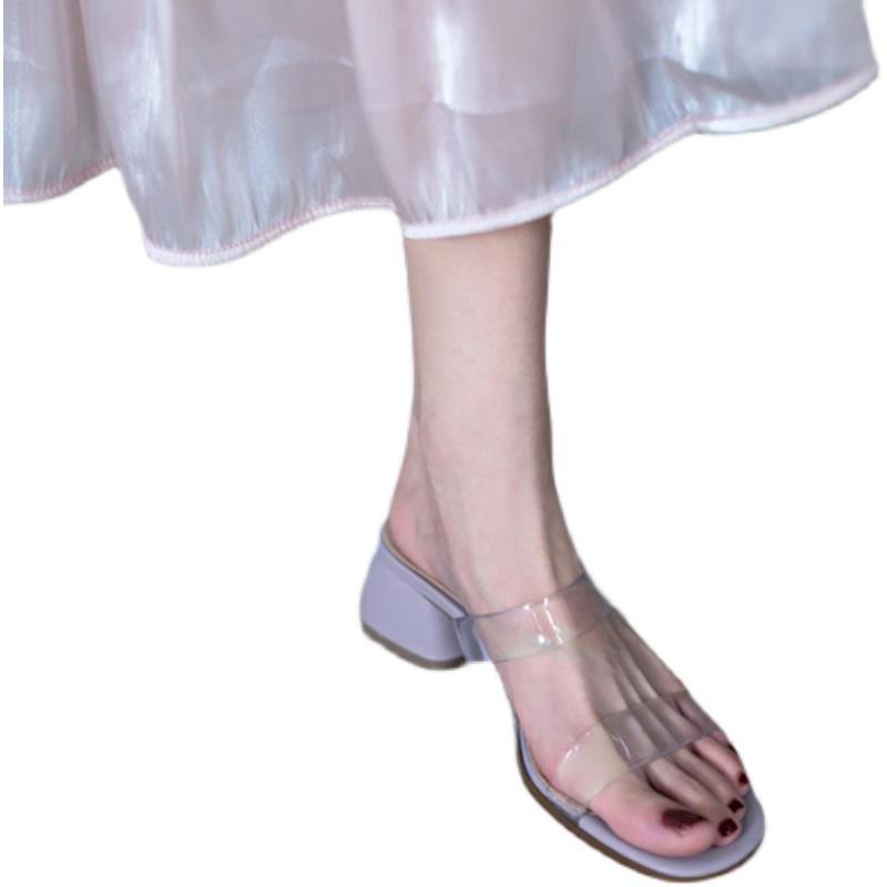 Giày Cao Gót Da Mềm Trong Suốt Thời Trang Mùa Hè Cho Nữ Size 35-40 Có 2 Kiểu