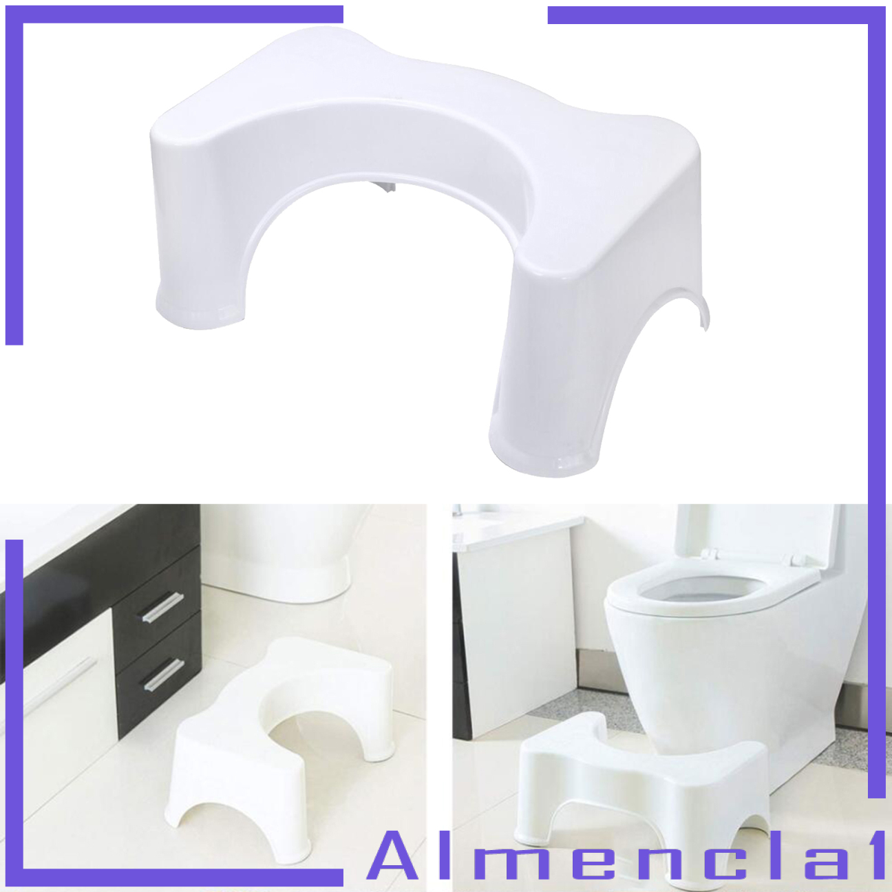 [ALMENCLA1]Step Stool For Toilet Training Kids Anti-skid Bathroom Stool White