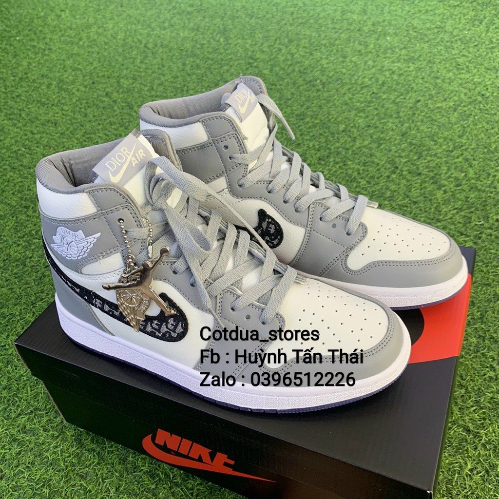 Giầy n,ike jordan cổ cao xám x d.ior chuẩn 1:1 chất lượng (full phụ kiện + free ship) | BigBuy360 - bigbuy360.vn