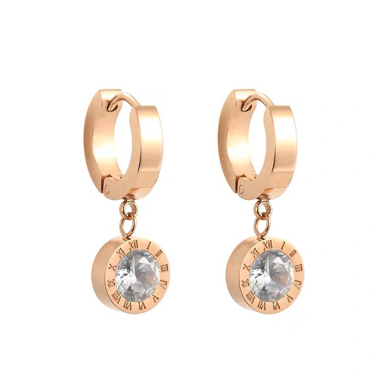 Bông Tai Dài Đính Đá Zircon Đơn Giản Dễ Phối Đồ