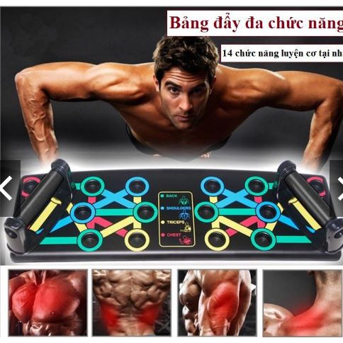 Bộ Dụng Cụ Hít Đất,Chống Đẩy Đa Dạng Bài Tập 14 In 1 + Tặng Kèm Găng Tay Tập Gym