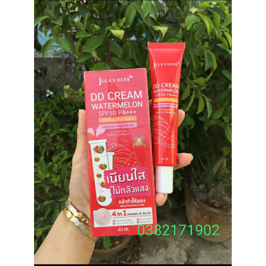 13800Kem Chống Nắng Dưa Hấu JULA'S HERB DD Cream Watermelon SPF50++ Thái Lan 40ml