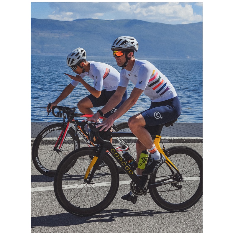 Áo Đi Xe Đạp Màu Trắng In Hình Đầu Lâu MONTON Cá Tính Cho Nam