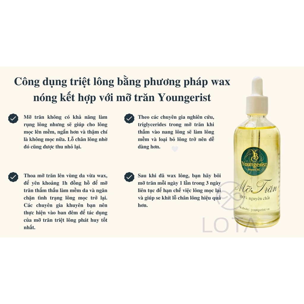HẠT WAX LÔNG YOUNGERIST HƯƠNG CAM wax toàn thân không đau