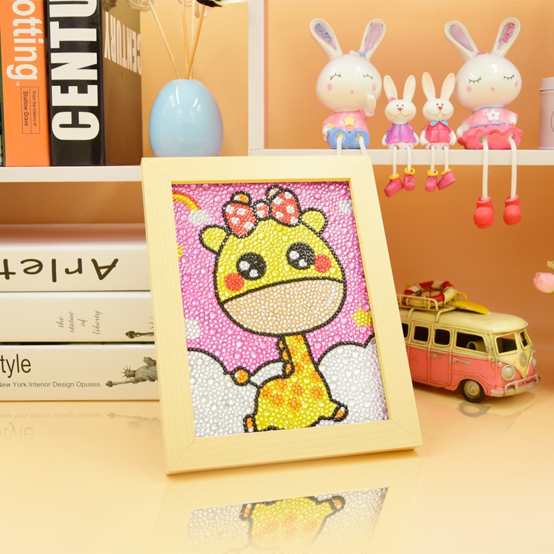 Bộ Tranh Đính Đá 5D DIY Hình Độc Đáo mẫu dành cho các bé 01 - khung tranh để bàn 15*15cm, 15*20cm (đã về)