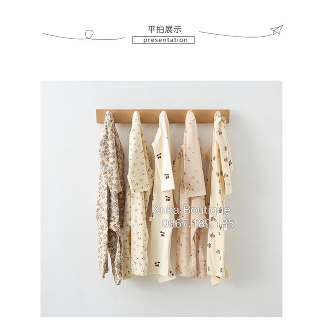 Bộ Body Cho Bé 0-2 Tuổi Style Hàn Quốc Cotton Tự Nhiên Dài Tay Thu Đông Hoạ Tiết Dễ Thương Cực Đẹp