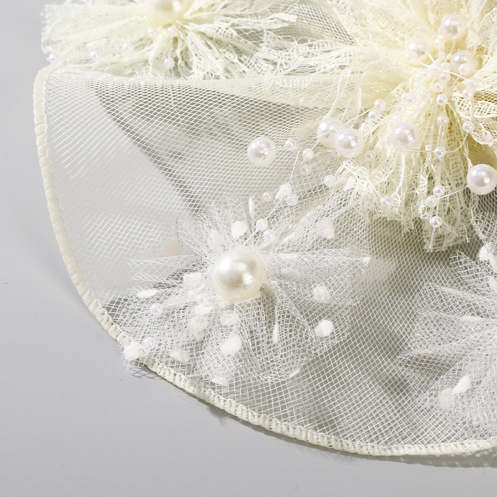 Mũ Lưới Đính Hoa Hồng Và Ngọc Trai Thanh Lịch Cho Cô Dâu