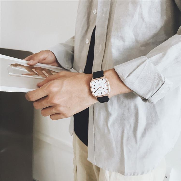 Đồng Hồ Thể Thao ROSIVGA Mặt Vuông Với Dây Đeo Da Cho Nam Nữ