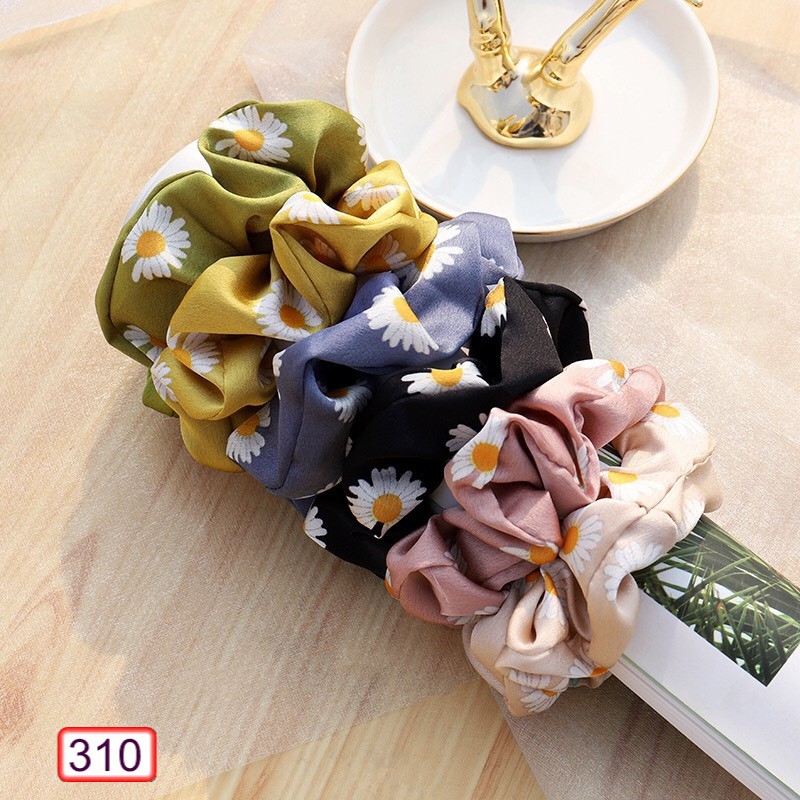 BUỘC TÓC HOA CÚC VẢI TRƠN SATIN 310 THỜI TRAN HÀN QUỐC