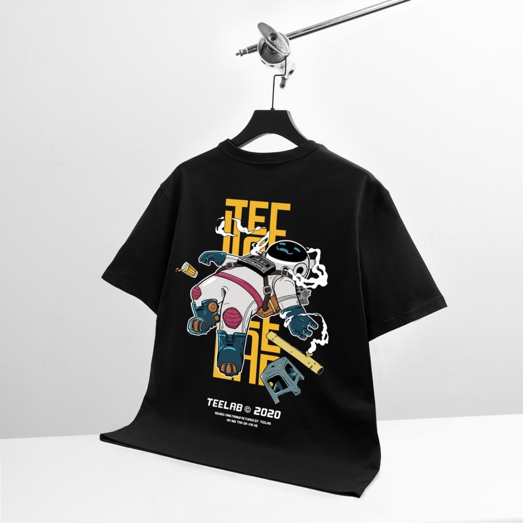 Áo thun nam nữ nelly unisex YOUTH form rộng cổ tròn tay lỡ vải Cotton xịn FreeSize - Teelab Đen