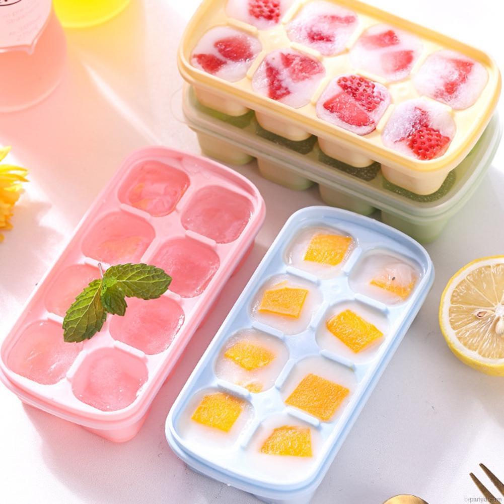Khay Làm Đá Tích Hợp Hộp Đựng Trái Cây Tám Ngăn Đơn Giản