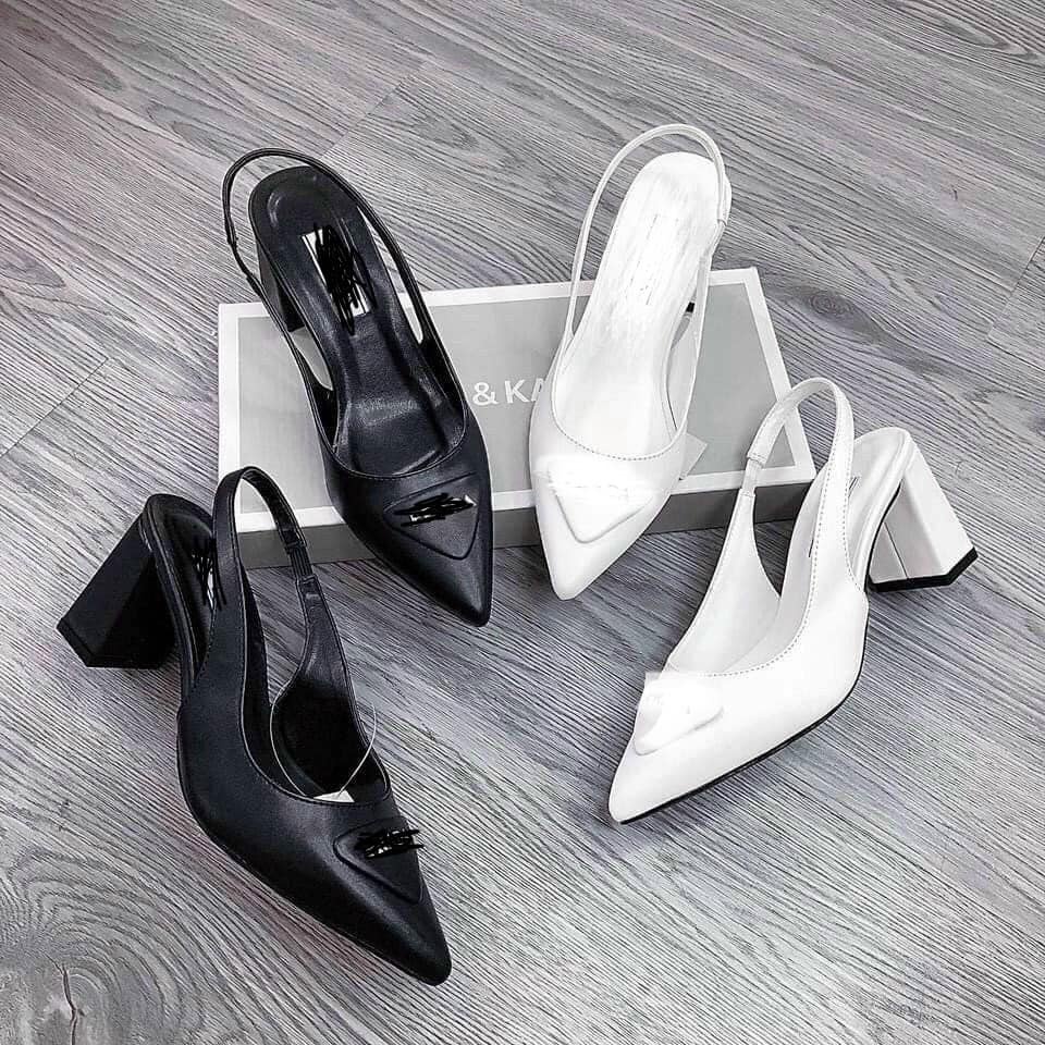 Giày nữ giày cao gót nữ mũi nhọn gót trụ cao 5-7cm da đẹp mềm êm