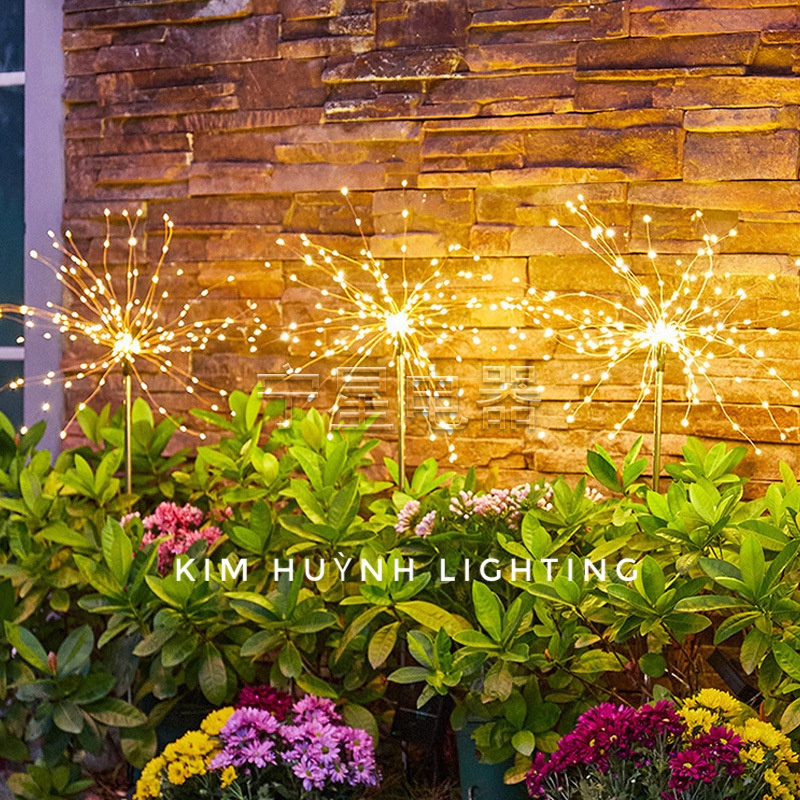 Đèn LED pháo hoa năng lượng mặt trời 8 CHẾ ĐỘ NHÁY trang trí sân vườn lối đi ngoài trời