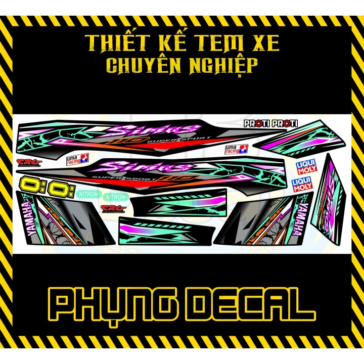 ( Quí khách vui lòng mang ra tiệm cho thợ dán ) Tem sirius đen decal 17