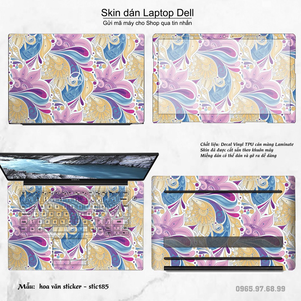 Skin dán Laptop Dell in hình Hoa văn sticker nhiều mẫu 31 (inbox mã máy cho Shop)