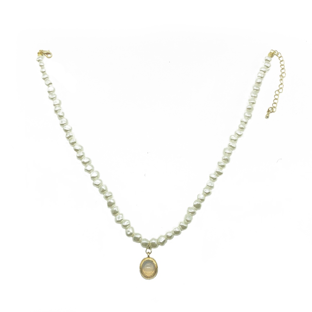 Vòng cổ ngọc trai giả sang trọng phong cách retro thời trang cho nữ