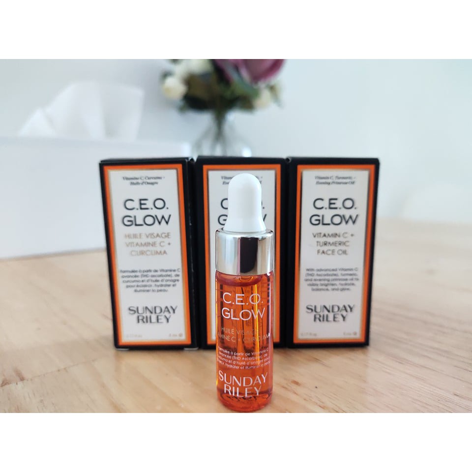 Dầu dưỡng da Sunday Riley CEO Glow vitamin C + Tumeric 5ml (Bill Mỹ)