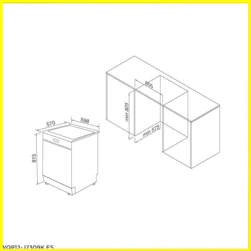 Máy rửa bát âm tủ Malloca WQP12 - J7309K E5 nhập khẩu nguyên chiếc ( Cam Kết Chính Hãng )