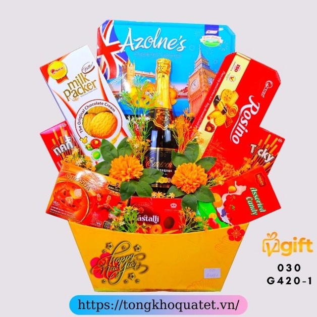 Giỏ Quà Tết Mẫu Giỏ 420 - 430 ( 4 Giỏ Quà Tết ). | BigBuy360 - bigbuy360.vn