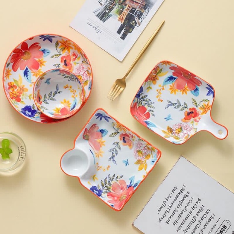 Bộ chén bát hoa cam siêu xinh