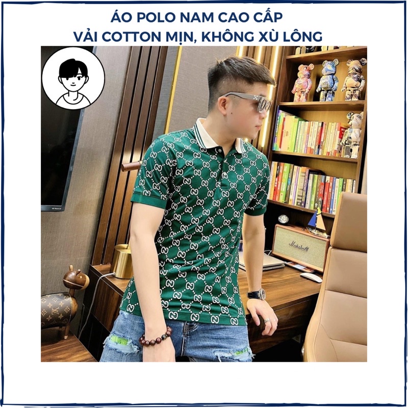 Áo polo nam cao cấp áo thun nam có cổ thêu hình vải cotton mát không xù lông form chuẩn thu lạnh