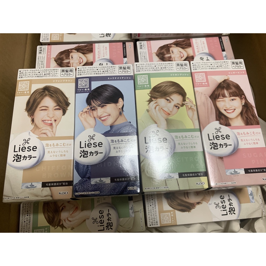 Nhuộm tóc dạng bọt Liese Prettia Kao Nhật Bản Brown Dark Rose Provence California Beige British Ash Chocolate