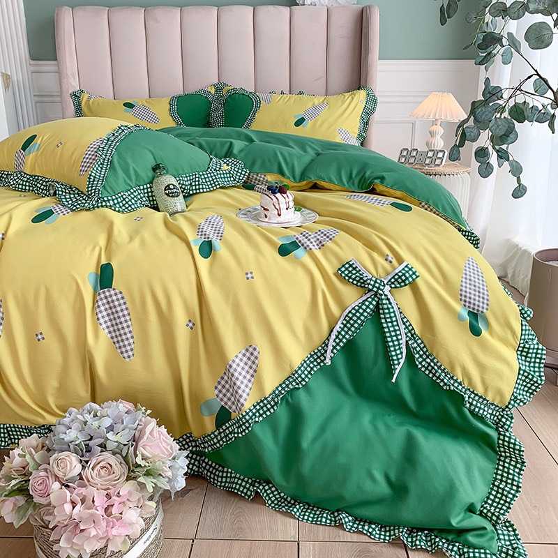 Set ga gối cotton bèo cao cấp mẫu mới 2022 - loại 1