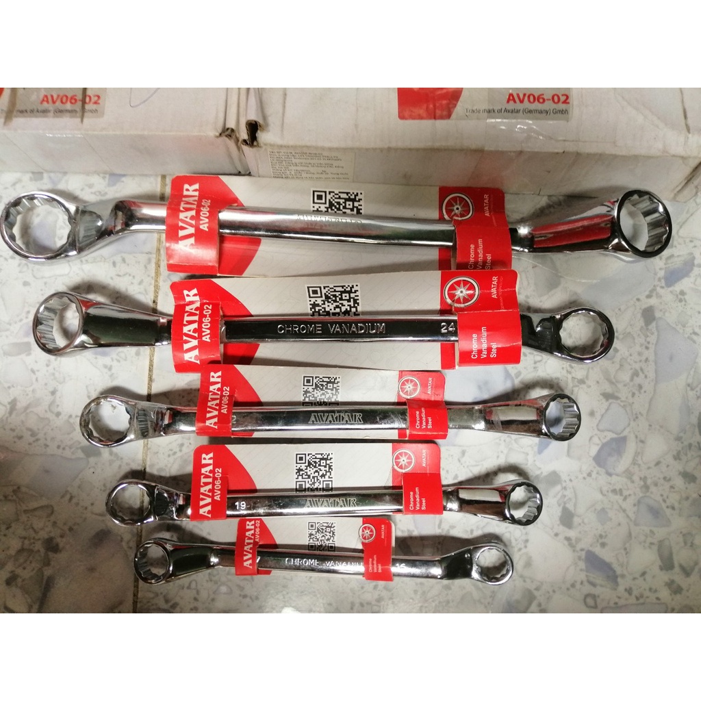 Cờ lê 2 đầu vòng đủ Size: 16-17mm 18-19mm 20-22mm 24-27mm 30-32mm hiệu Avatar