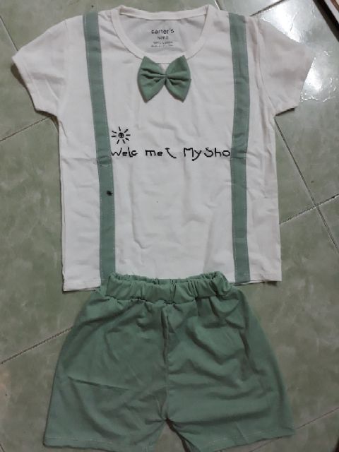 Bộ cotton giả yếm bé trai và gái