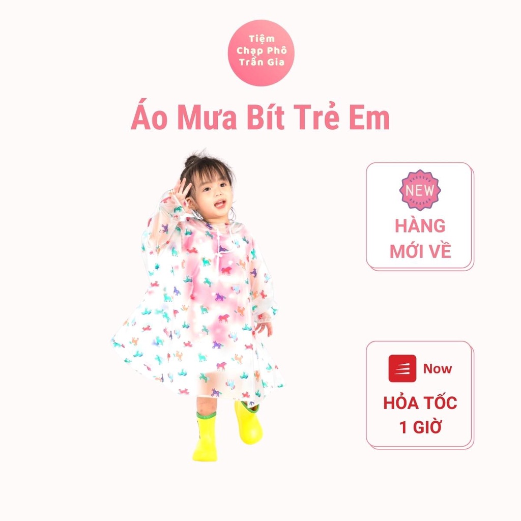 Áo Mưa Bít Trẻ Em Hình Chú Ngựa Dễ Thương