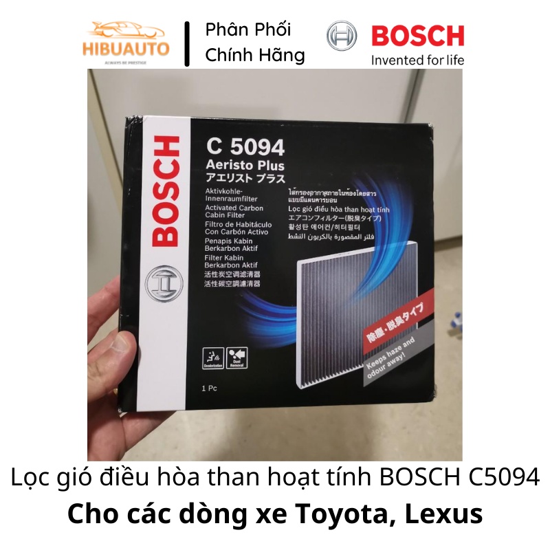 Lọc gió điều hòa BOSCH C5094 cho các dòng xe Toyota, Lexus - có lớp than hoạt tính