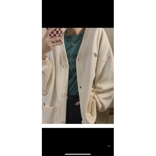 Áo cardigan chất tổ ong mùa thu thêu SIMPIS form thụng tay bồng dành cho nữ Nhungkudostore