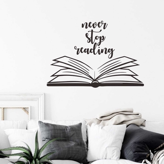 Miếng Dán Tường Trang Trí Hình Câu Nói Never Stop Reading